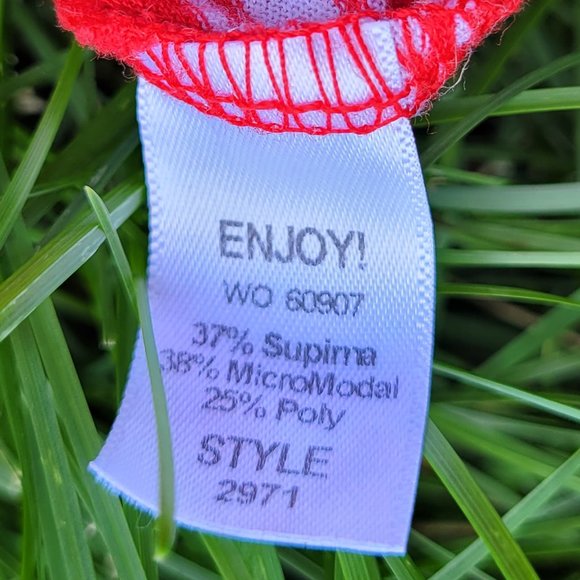 MICHAEL STARS Red/White Stripe Supima T Shirt - Picture 3 of 6